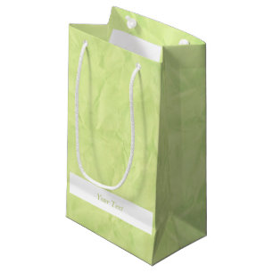 Background PAPER TEXTURE - green + your text Small Gift Bag