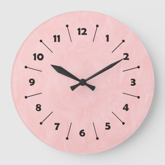 Background PAPER TEXTURE - light pink Large Clock (Front)