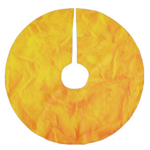 Background PAPER TEXTURE - orange yellow Brushed Polyester Tree Skirt