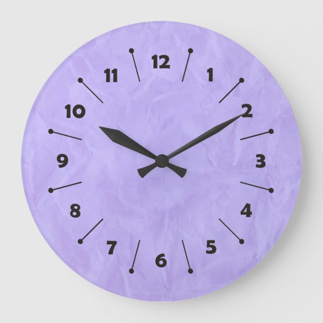 Background PAPER TEXTURE - violet Large Clock (Front)