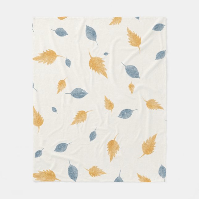 Background pattern leaves texture fleece blanket (Front)