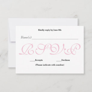 Background Pink - RSVP Reception Response Card