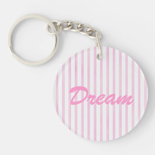 Background Pink Watercolor Stripes Key Ring