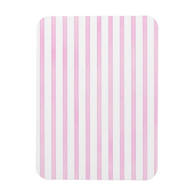 Background Pink Watercolor Stripes Magnet (Vertical)