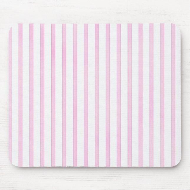 Background Pink Watercolor Stripes Mouse Pad (Front)
