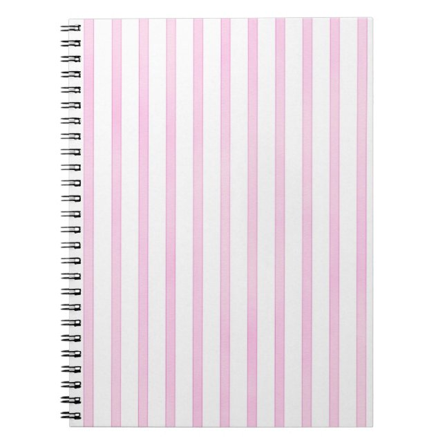 Background Pink Watercolor Stripes Notebook (Front)