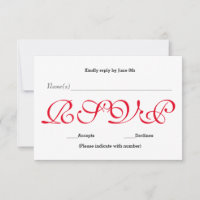 Background Red - RSVP Reception Response Card