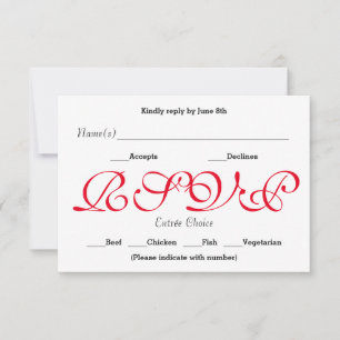 Background Red - RSVP Reception Response Card