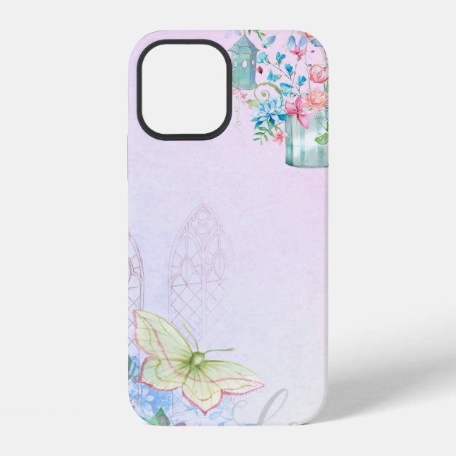Background romantic butterfly iPhone case (Back)