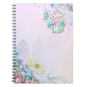 Background romantic butterfly notebook