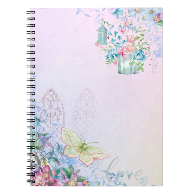 Background romantic butterfly notebook (Front)