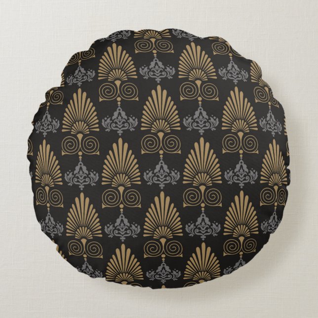 Background seamless pattern in art deco style, wal round cushion (Front)