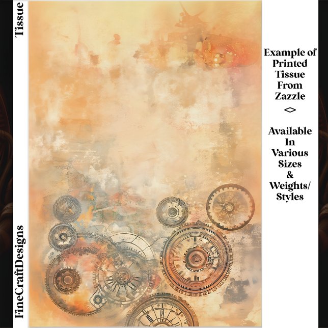 Background, Sepia Brown, Rust Orange ED6 Decoupage Tissue Paper (Creator Uploaded)