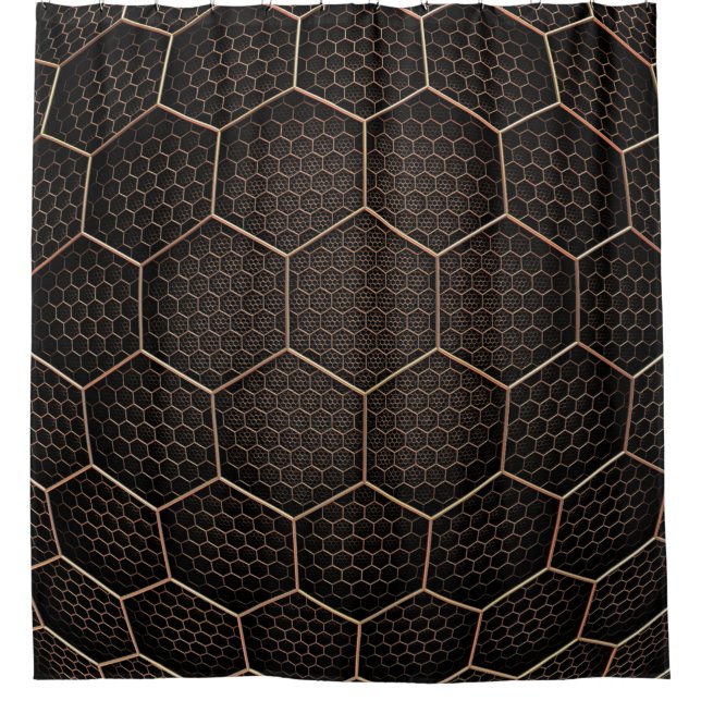 Background texture hexagon grid d shower curtain (Front)