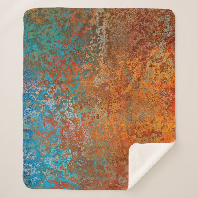 Background texture rust old brown sherpa blanket (Front)