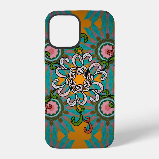 Background texture, wallpaper, floral theme in col iPhone case (Back)