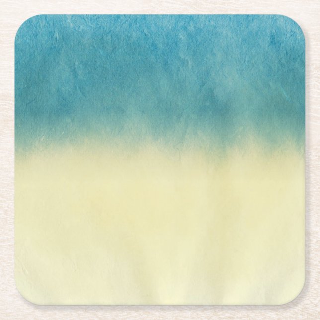 Background- Texture Watercolor Paper Square Paper Coaster (Front)