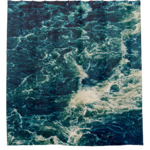 Background, top view, rapid flow of the river with shower curtain