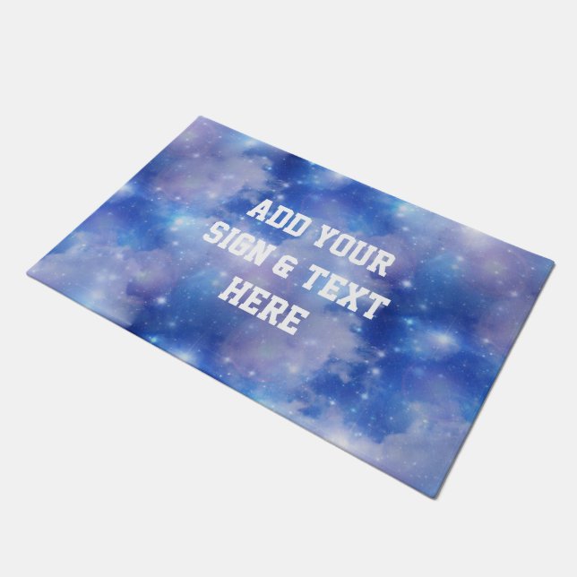 Background Universe blue + your own ideas Doormat (Angled)