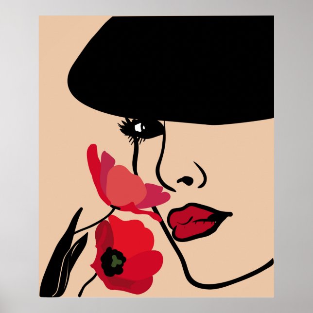 Background with a portrait of the beautiful young  poster (Front)