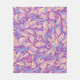 Background with abstract doodle waves fleece blanket