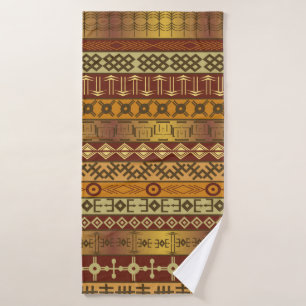 Background with African ethnic motifs Bath Towel