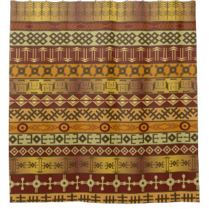 Background with African ethnic motifs Shower Curtain