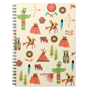 background with American Indians Notebook