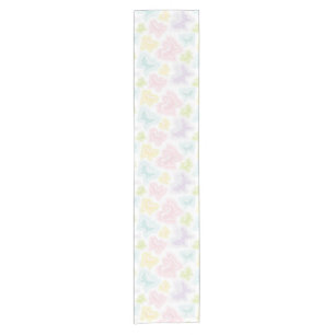 Background with butterflies in watercolor short table runner