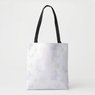 Background with butterflies in watercolor tote bag