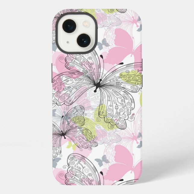 Background with butterfly iPhone case (Back)