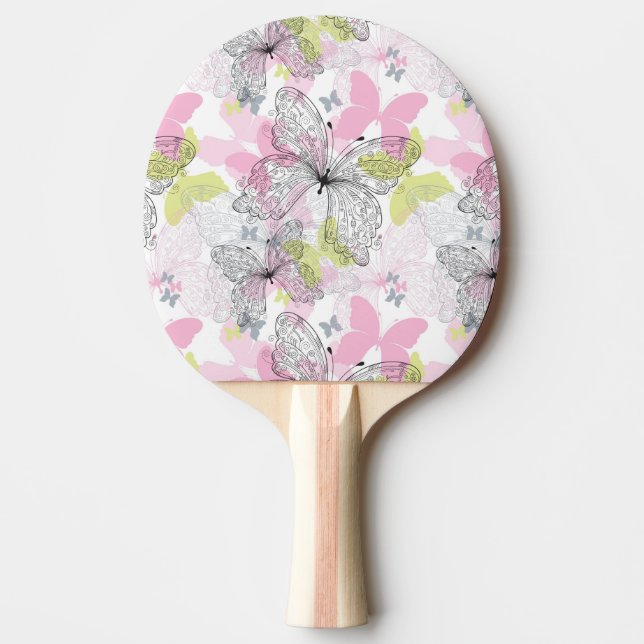 Background with butterfly ping pong paddle (Front)