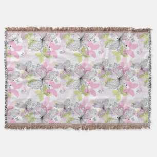 Background with butterfly throw blanket