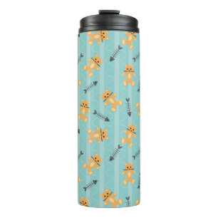background with cats thermal tumbler