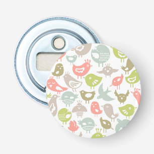 background with colourful birds ornament bottle opener