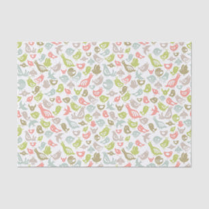 background with colourful birds ornament tissue paper