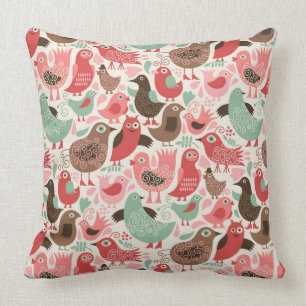 background with cute birds cushion