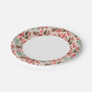 background with cute birds paper plate