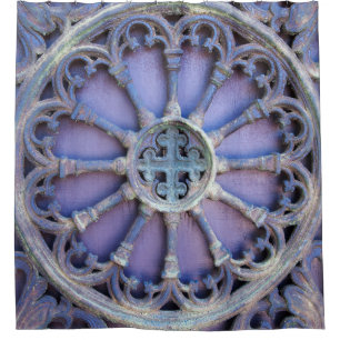 Background with decorative fragment (ancient doors shower curtain