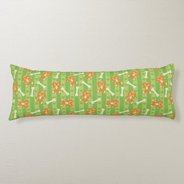 background with dogs and bones body cushion (Front)