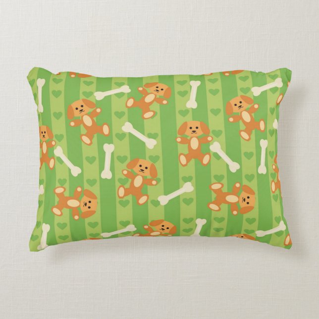 background with dogs and bones decorative cushion (Front)