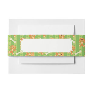 background with dogs and bones invitation belly band