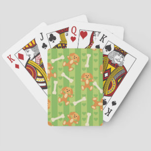 background with dogs and bones playing cards
