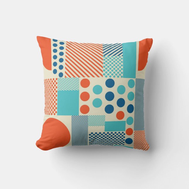 Background with geometrics forms, modern art patte cushion (Front)