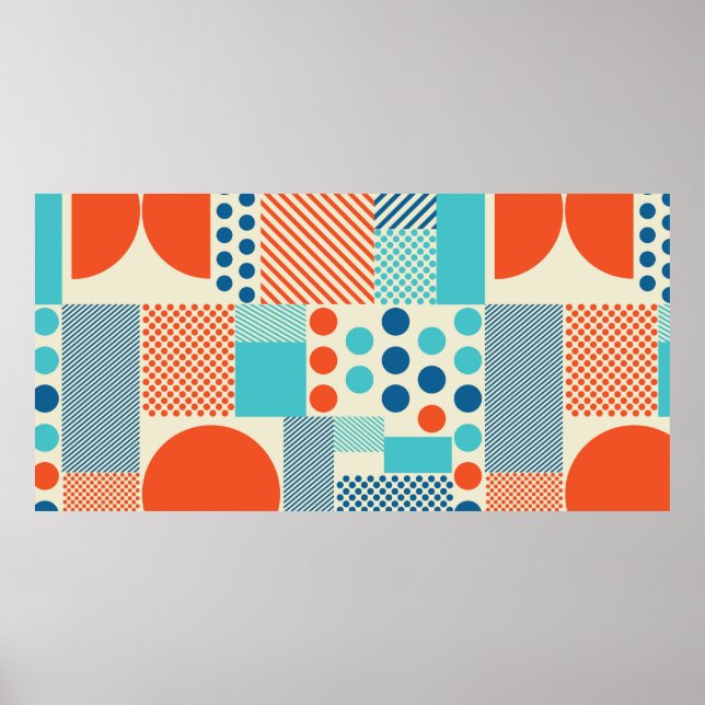 Background with geometrics forms, modern art patte poster (Front)