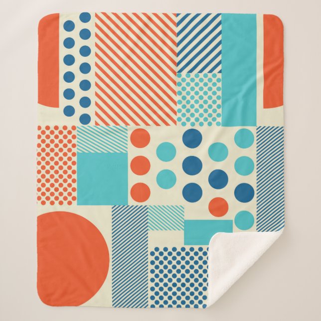 Background with geometrics forms, modern art patte sherpa blanket (Front)