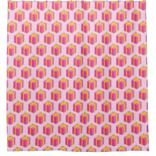 Background with gifts shower curtain