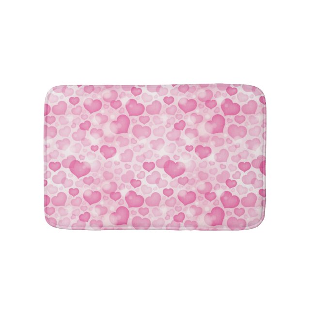 Background with Hearts Bath Mat (Front)