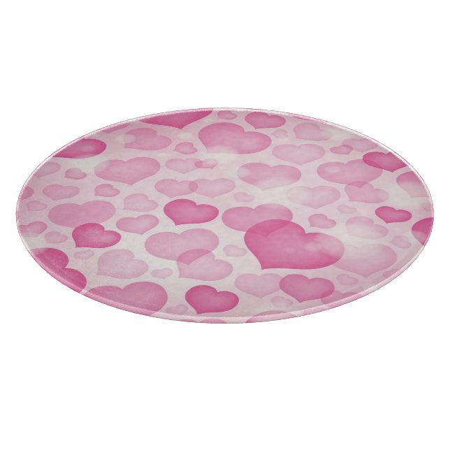 Background with Hearts Cutting Board (Corner)