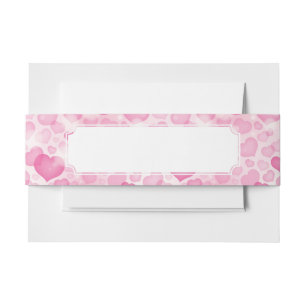 Background with Hearts Invitation Belly Band